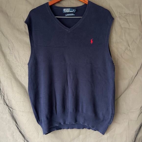 Polo by Ralph Lauren Blue Sweater Vest Size XL - Picture 2 of 7